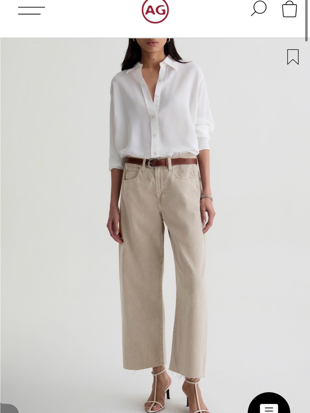 AG Hattie Crop High Rise Barrel Jean